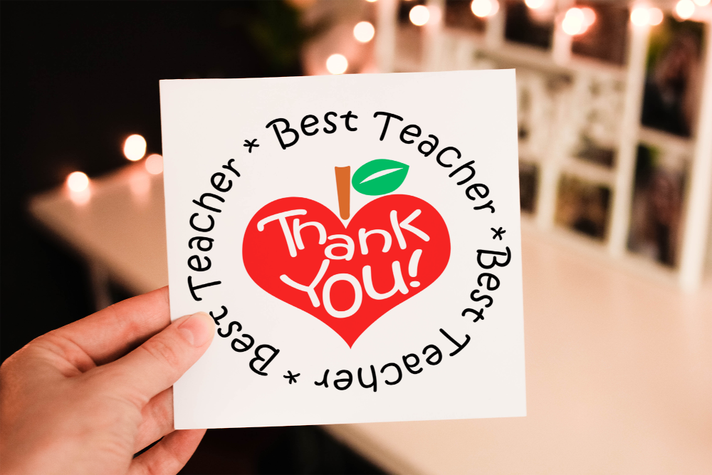 Thank You Best Teacher Card, Personalised Card for Teacher - Click Image to Close